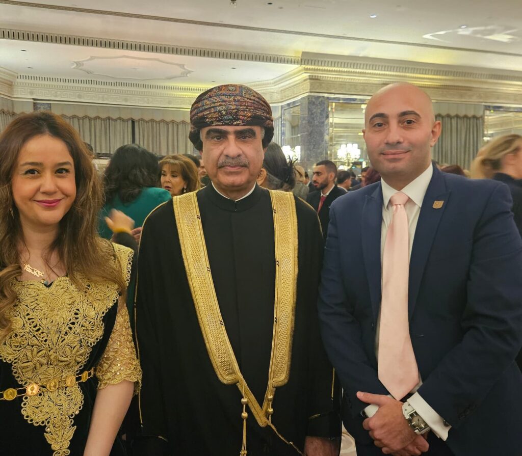 I am honoured to have attended the Oman National Day Reception at the Dorchester Hotel in London by the kind invitation of His Excellency Bader Mohammed Bader Al Mantheri, Ambassador of the Sultanate of Oman to the United Kingdom. 5 06 1